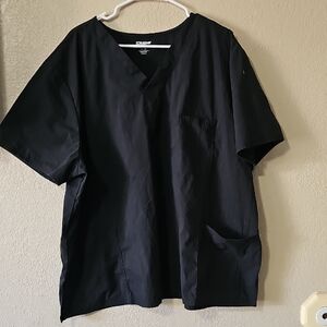 1f Scrubstar Black V-Neck Short Sleeve Medical Scrub Top